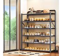 Scarpiera pieghevole regolabile a 3 5 livelli in metallo nero 50 x 27 x 56 cm salvaspazio per corridoio armadio porta perfetta per la decorazione della casa.