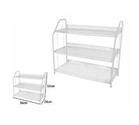 Scarpiera Porta Scarpe 3 Ripiani Piani In Metallo Bianco Mobile Salvaspazio67859