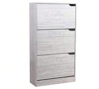 Scarpiera Portascarpe in Legno MDF con 3 Ante Porta Scarpe a Ribalta Maniglie a Scomparsa Doppia Profondità Dimensioni Compatte Slim 63 x 24 x 115 cm Salvaspazio Ingresso Casa Grigio Per una casa mode