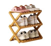 Scarpiera portatile in bambù nizer 3 4 5 ripiani pieghevole torre di stoccaggio senza installazione verticale scarpiera per camere da letto e corridoi design salvaspazio finitura naturale