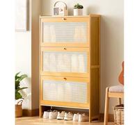 Scarpiera portatile in bambù, organizer per ingresso a più livelli, per soggiorno, elegante cassettiera per scarpe e accessori