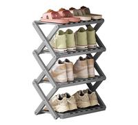 Scarpiera portatile pieghevole per scarpe, torre verticale in bambù per corridoi e camere da letto, design a 3/4/5 ripiani, nessuna installazione richiesta