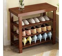 Scarpiera rettangolare in bambù, scarpiera a 4 ripiani, per ingresso, corridoio, soggiorno, bagno, scarpiera in legno da 90 cm, elegante e salvaspazio