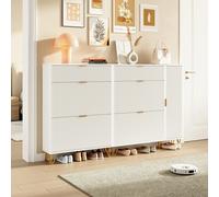 Scarpiera Rosahqnda, ripostiglio versatile, organizer indipendente con 3 cassetti pieghevoli, scarpiera stretta con dispositivo antiribaltamentoBianco