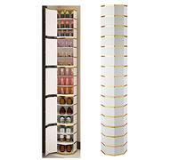 Scarpiera rotante in metallo a 360° verticale rotonda scarpiera per collezione di scarpe di grandi dimensioni, scarpe moderne e funzionali per l'ingresso Free Standing Shoe Tower per lo spazio