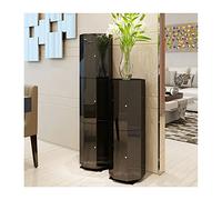 Scarpiera rotante in metallo da 210 cm, scarpiera a torre Lazy Susan girevole a 306° verticale per ingresso design moderno e salvaspazio (colore: nero Dimensioni: 127 cm)