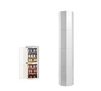 Scarpiera rotante - Organizer verticale nascosto per scarpe con porte, torre di stoccaggio rotonda in metallo per ingresso, soluzione salvaspazio per scarpe (colore: D altruista)