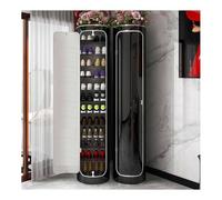 Scarpiera rotante verticale per ingresso, garage, camera da letto, 8 strati, 127 cm, soluzione salvaspazio nera