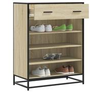 Scarpiera Rovere Sonoma 75x38x97,5 cm Legno Multistrato Metallo