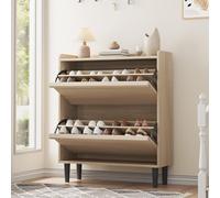 Scarpiera Salvaspazio 2 Ante Ripiani Legno Doppia Profondità Bianco 87x26x95 cm