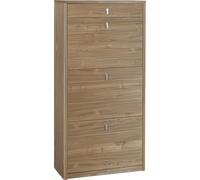 Scarpiera Salvaspazio 3 Ante 1 Cassetto 15 Paia 63x127x29 cm Noce Stelvio