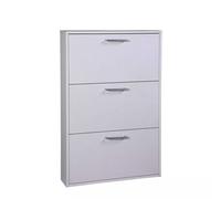 Scarpiera Salvaspazio 3 Ante 9 Paia 65x15x99,6 cm in Truciolare Nobilitato Bianca