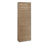 Scarpiera Salvaspazio 5 Ante 25 Paia 63x190x29 cm Noce Stelvio