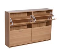 Scarpiera Salvaspazio Capacità 24 Paia Legno naturale 120x24x81 cm