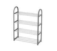 Scarpiera Salvaspazio con 4 Ripiani Piani Porta Scarpe,Grigio L50xP19xH65 cm