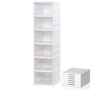 Scarpiera Salvaspazio Con 6 Ripiani Pieghevole Componibile Scatola Scarpe Abs