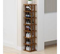 Scarpiera salvaspazio in bambù per piccoli spazi, impilabile, per fai da te, per ingresso, armadio, corridoio, elegante soluzione per riporre scarpe in legno