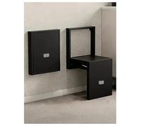 Scarpiera salvaspazio in legno massello pieghevole da parete con sollevamento idraulico ultra sottile 6 cm sgabello da pavimento elegante nero seduta pieghevole per ingresso e corridoio