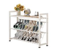 Scarpiera salvaspazio per armadio e ingresso, sottile, in acciaio, regolabile, a 3 ripiani, 83 x 17 x 62 cm, perfetta per scarpe dietro la porta