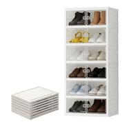 Scarpiera Salvaspazio Pieghevole 6 Ripiani con Ante Porta Scarpe a Fisarmonica