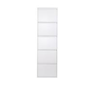 Scarpiera Salvaspazio Slim 5 Ante, Portascarpe a Ribalta in Metallo Bianca, Già Montata, Interni/Esterni, P 13,5 x L 50 x H 170 cm