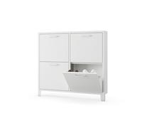 Scarpiera Salvaspazio Slim Bianca 4 Ante 96 x 90 x 17 cm Scarpiera da ingresso
