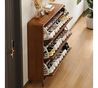 Scarpiera Salvaspazio Slim - Moderno e Indipendente Scarpiere in Legno - Scarpiere di Design Utile in Spazi Ristretti Come Dietro Le Porte, nei Corridoi e negli Angoli,Walnut/2 Tier,L:100cm/39in