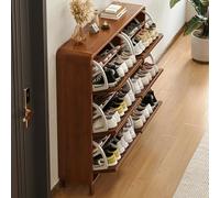 Scarpiera Salvaspazio Slim - Moderno e Indipendente Scarpiere in Legno - Scarpiere di Design Utile in Spazi Ristretti Come Dietro Le Porte, nei Corridoi e negli Angoli,Walnut/2 Tier,L:120cm/47in