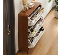 Scarpiera Salvaspazio Slim - Moderno e Indipendente Scarpiere in Legno - Scarpiere di Design Utile in Spazi Ristretti Come Dietro Le Porte, nei Corridoi e negli Angoli,White/2 Tier,L:60cm/24in