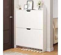 Scarpiera Salvaspazio Slim - Scarpiere Moderne Design - Grande capacità Contenitore - Design Nascosto Shoe Cabinet per Soggiorno, Balcone e Ingresso Spazi Piccoli,White 2 Tier;l:50cm/20in