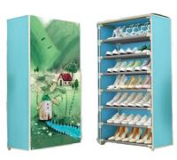 Scarpiera Salvaspazio Tessuto 10 Ripiani Scaffale Portascarpe TNT Azzurro