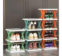 Scarpiera scaffale portaoggetti modulare salvaspazio 4 ripiani 50 x 26 x 24cm