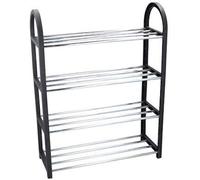 Scarpiera Scaffale Slim a 4 Ripiani Struttura Salvaspazio in Acciaio e Plastica