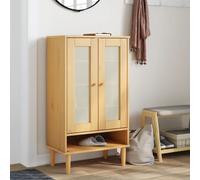 Scarpiera SENJA Aspetto Rattan Marrone 59,5x35x107 cm Massello