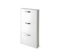 Scarpiera Serena Slim 3 Ante Salvaspazio Fino A 9 Paia Bianco Frassinato