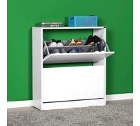 Scarpiera shc520 a due ante a ribalta bianco