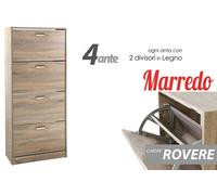 SCARPIERA SLIM 4 ANTE h1506324cm DOPPIA PROFONDITà SALVASPAZIO MODERNA ROVERE