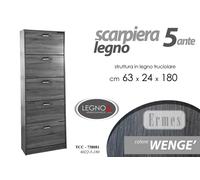 SCARPIERA SLIM 5 ANTE 1806324 DOPPIA PROFONDITà SALVASPAZIO MODERNA NERA