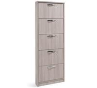 Scarpiera slim 5 ante ribalta 180 cm Scarpiere salvaspazio in legno olmo italia