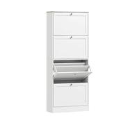 SCARPIERA SLIM HOMCOM IT837-399V81WT - Armadio in truciolato bianco con 4 porte e 0 ripiani