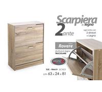SCARPIERA SLIM MODERNA 2 ANTE DOPPIA A RIBALTA SALVASPAZIO ROVERE h816324 cm