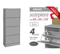 SCARPIERA SLIM SALVASPAZIO DOPPIA A RIBALTA 4 ANTE LEGNO GRIGIO GREY 1556324cm