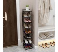 Scarpiera sottile a 5 ripiani - Mensola angolare autoportante per ingresso e camera da letto - Ele Black Meta-Saving nizer