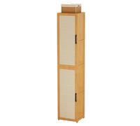 Scarpiera sottile in bambù con anta, soluzione salvaspazio per spazi ristretti, elegante e funzionale, per la casa o l'appartamento.