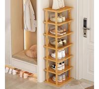 Scarpiera sottile in bambù, impilabile, salvaspazio, per ingresso, facile da montare, design moderno per scarpe e stivali