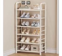 Scarpiera sottile in metallo, lunga 47 cm, organizer per soggiorno, ingresso, corridoio, 5/6/7/8 ripiani (bianco, 47 x 25 x 96 cm)