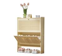 Scarpiera sottile in rattan nascosta, per ingresso, corridoio e camera da letto, design autoportante, in legno, salvaspazio, per case eleganti