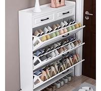 Scarpiera sottile nizer elegante soluzione di stoccaggio senza disordine soggiorno scaffale indipendente con porta a secchiello inclinabile comodamente da riporre e riporre le scarpe