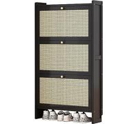 Scarpiera sottile per corridoio, moderna soluzione di archiviazione con cassetti ribaltabili, ideale per l'ingresso del soggiorno per organizzare le calzature