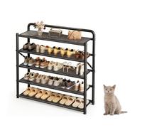 Scarpiera sottile pieghevole salvaspazio nizer per ingresso, corridoio e armadio, 50, 70, 90 cm, lunghezza 27 cm, profondità nero, 5 ripiani (50 x 86 cm)